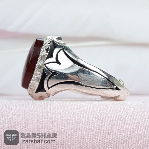 انگشتر عقیق یمنی کبدی دست ساز عکس انگشتر عقیق یمنی کبدی دست ساز