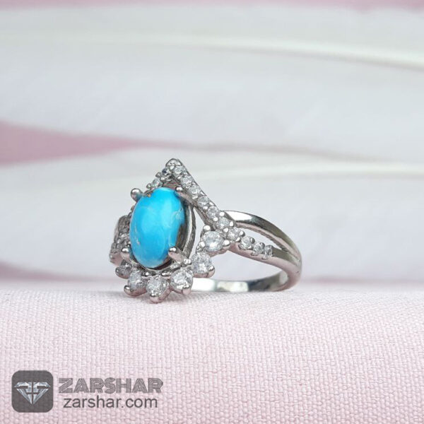 انگشتر فیروزه نیشابوری زنانه عکس انگشتر فیروزه نیشابوری زنانه