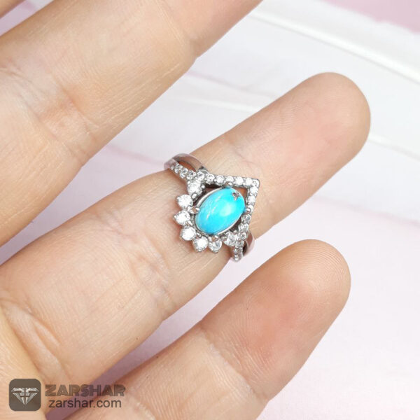 عکس انگشتر فیروزه نیشابوری زنانه