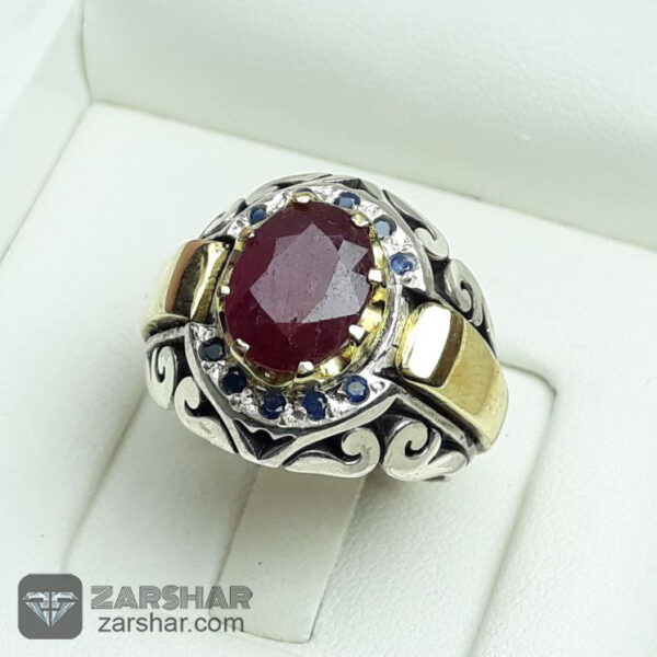 عکس انگشتر یاقوت سرخ مخراج یاقوت کبود