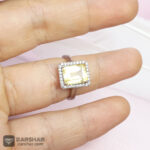 عکس نیم ست نقره سیترین چهارگوش زنانه