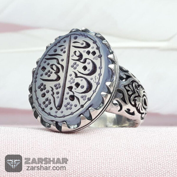 عکس انگشتر عقیق نباتی خطی