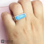 عکس انگشتر عقیق آبی الملک الله