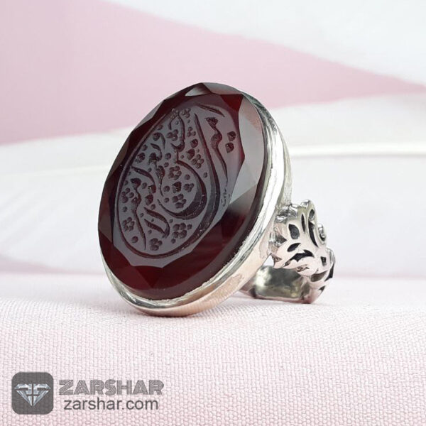 انگشتر عقیق کبدی خراسانی خطی عکس انگشتر عقیق کبدی خراسانی خطی