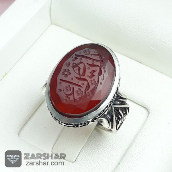 انگشتر عقیق کبدی خراسانی یا زهرا عکس انگشتر عقیق کبدی خراسانی یا زهرا