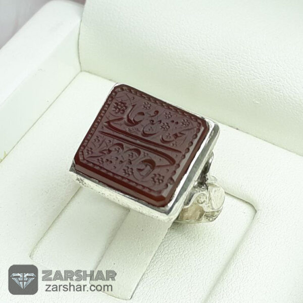 انگشتر عقیق یمنی خطی عکس انگشتر عقیق یمنی خطی