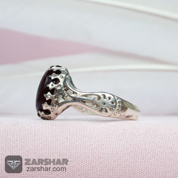 انگشتر عقیق یمنی زنانه خطی عکس انگشتر عقیق یمنی زنانه خطی