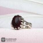 عکس انگشتر عقیق یمنی زنانه خطی