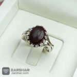 عکس انگشتر عقیق یمنی زنانه خطی