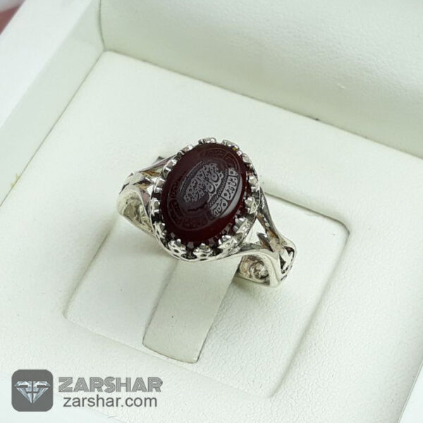 انگشتر عقیق یمنی زنانه خطی عکس انگشتر عقیق یمنی زنانه خطی