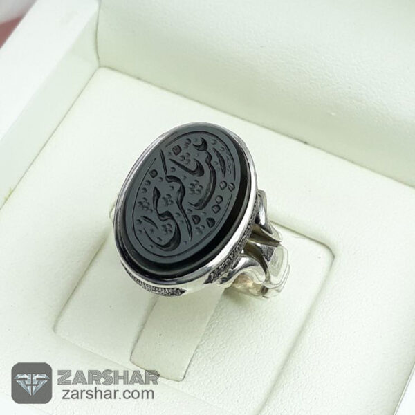 انگشتر عقیق یمنی مشکی یا زینب کبری عکس انگشتر عقیق یمنی مشکی یا زینب کبری