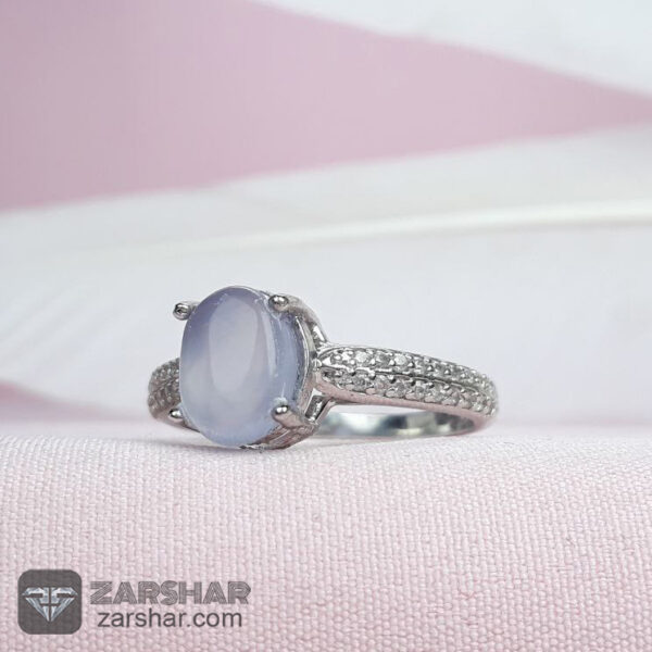 انگشتر عقیق یمنی کبود زنانه عکس انگشتر عقیق یمنی کبود زنانه