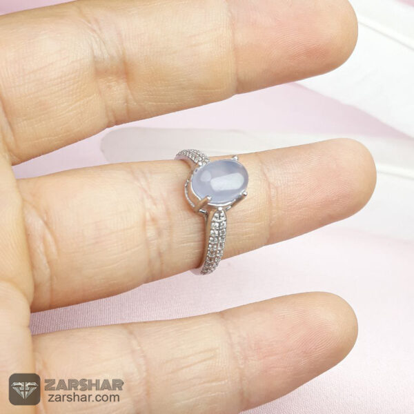 انگشتر عقیق یمنی کبود زنانه عکس انگشتر عقیق یمنی کبود زنانه