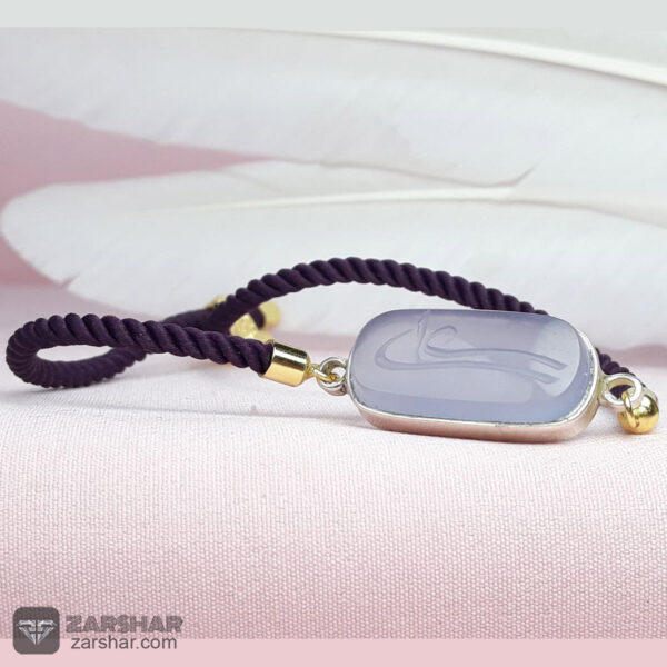 دستبند عقیق کبود زنانه خطی عکس دستبند عقیق کبود زنانه خطی