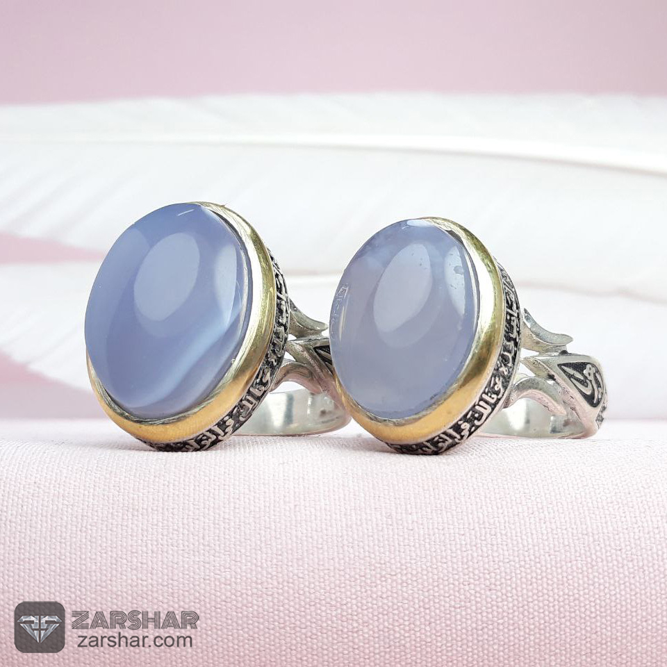 عکس انگشتر ست عقیق یمنی کبود