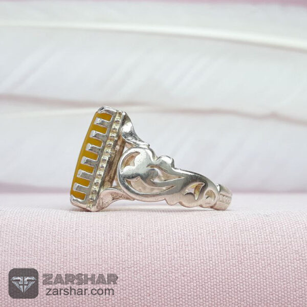 عکس انگشتر عقیق زرد طرح رهبری