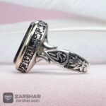 عکس انگشتر عقیق مشکی یا حسین