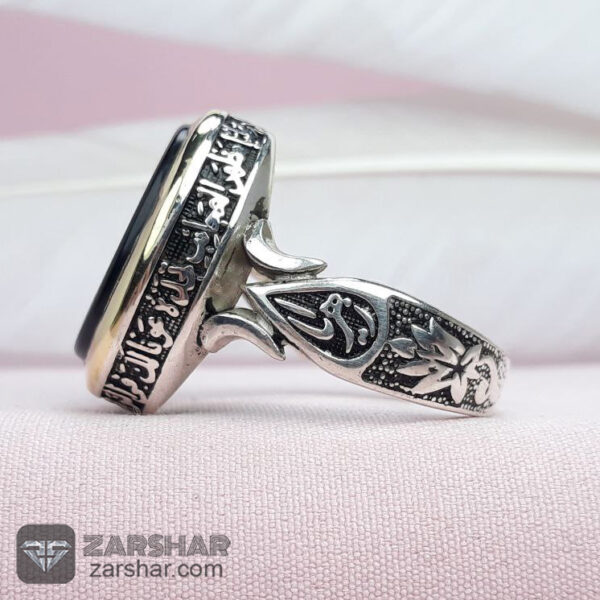 عکس انگشتر عقیق مشکی یا حسین