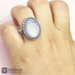 عکس انگشتر عقیق کبود خط یا فاطمه الزهرا