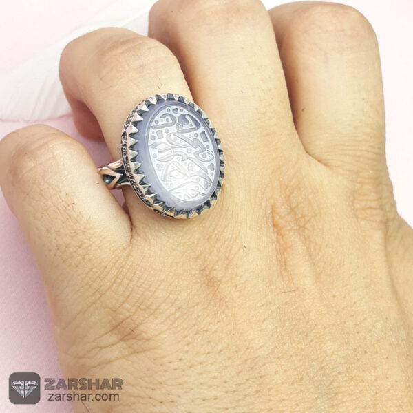 انگشتر عقیق کبود خط یا فاطمه الزهرا عکس انگشتر عقیق کبود خط یا فاطمه الزهرا