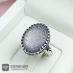 عکس انگشتر عقیق کبود خط یا فاطمه الزهرا