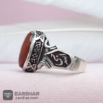 عکس انگشتر عقیق یمنی سرخ خطی