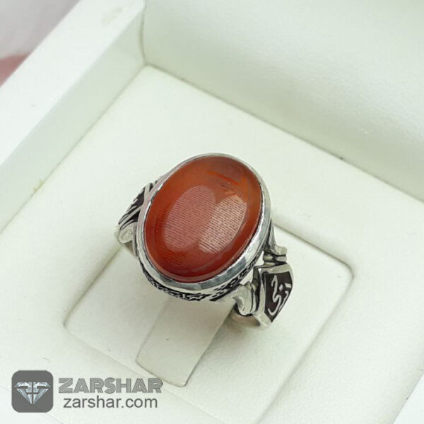 عکس انگشتر عقیق یمنی سرخ خطی
