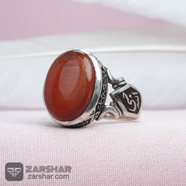 عکس انگشتر عقیق یمنی سرخ خطی