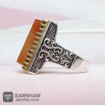 عکس انگشتر عقیق یمنی پرتقالی یا امیرالمومنین