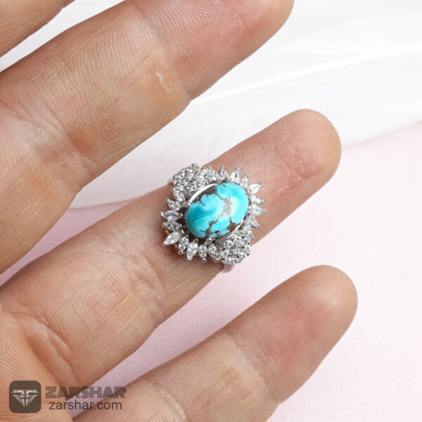 عکس انگشتر فیروزه نیشابوری زنانه