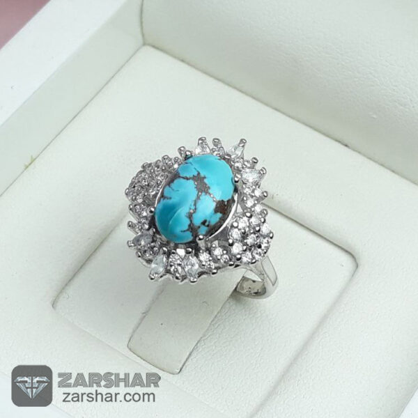 عکس انگشتر فیروزه نیشابوری زنانه