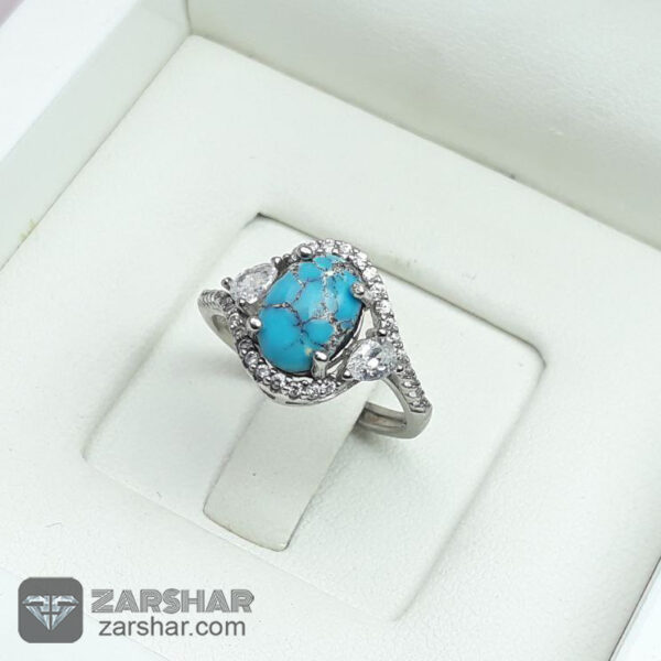 عکس انگشتر فیروزه نیشابوری زنانه