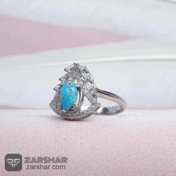 انگشتر فیروزه نیشابوری زنانه عکس انگشتر فیروزه نیشابوری زنانه