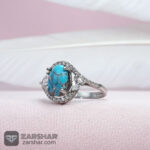 عکس انگشتر فیروزه نیشابوری زنانه