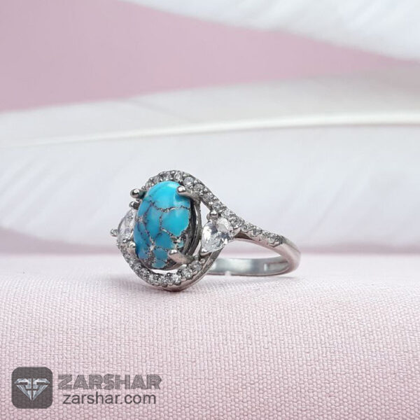 انگشتر فیروزه نیشابوری زنانه عکس انگشتر فیروزه نیشابوری زنانه
