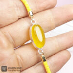 عکس دستبند بافت دار زنانه عقیق زرد شرف الشمس
