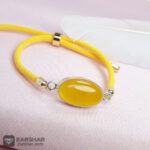 عکس دستبند بافت دار زنانه عقیق زرد شرف الشمس