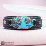 عکس دستبند چرمی فیروزه نیشابوری