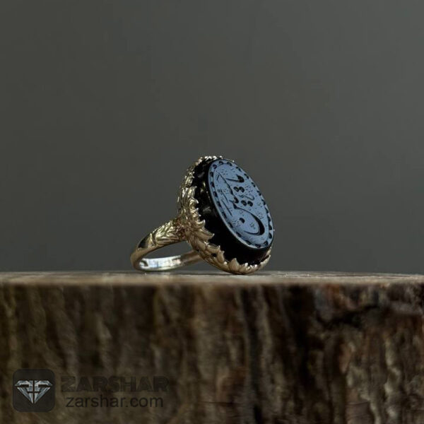 عکس انگشتر زنانه عقیق سیاه یا حسین