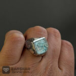 عکس انگشتر طرح نقطه فیروزه و درنجف
