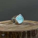 عکس انگشتر طرح نقطه فیروزه و درنجف