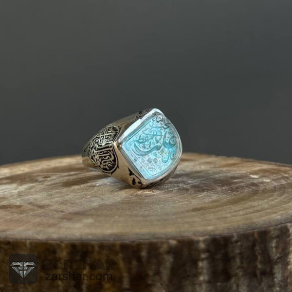 عکس انگشتر طرح نقطه فیروزه و درنجف