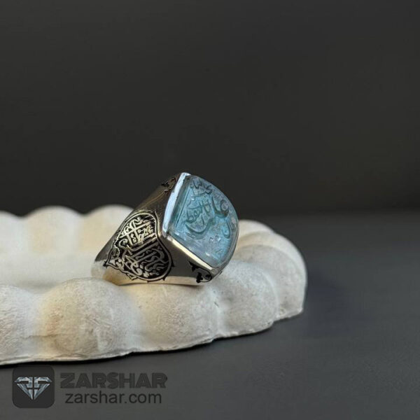 انگشتر طرح نقطه فیروزه و درنجف عکس انگشتر طرح نقطه فیروزه و درنجف