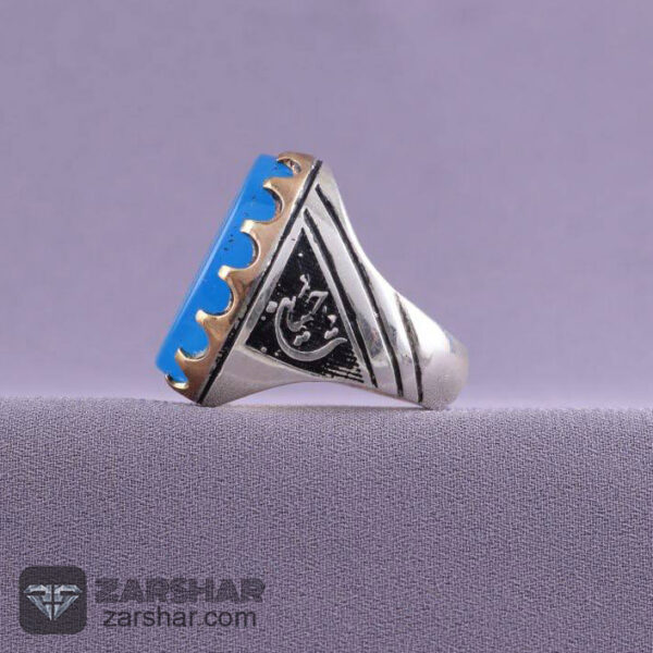 عکس انگشتر  عقیق آبی حسین منی و انا من حسین