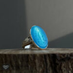 عکس انگشتر عقیق آبی یا ابا عبدالله