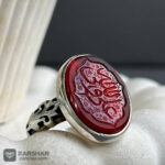 عکس انگشتر عقیق سرخ خراسانی دو رنگ