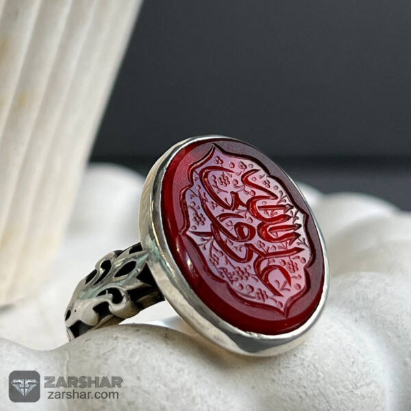 انگشتر عقیق سرخ خراسانی دو رنگ عکس انگشتر عقیق سرخ خراسانی دو رنگ