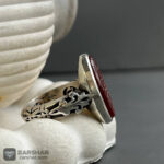 عکس انگشتر عقیق سرخ خراسانی دو رنگ