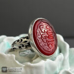 عکس انگشتر عقیق سرخ خراسانی دو رنگ