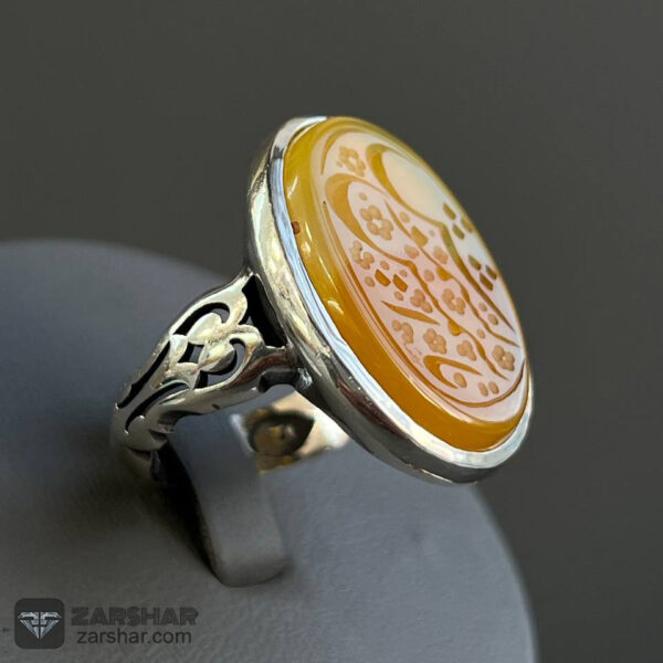 انگشتر عقیق زرد یا شمس الشموس عکس انگشتر عقیق زرد یا شمس الشموس